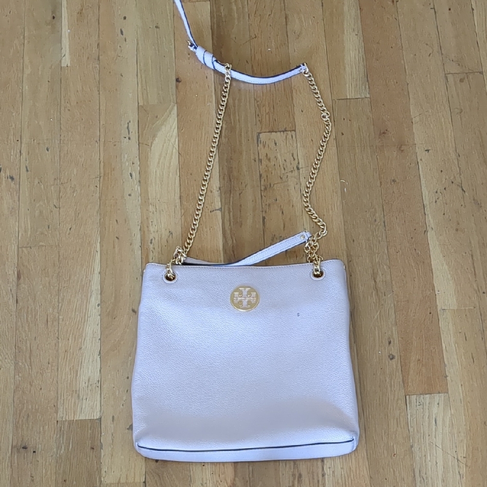 Tory Burch Gold Chain Cream Shoulder Bag